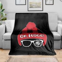 Funny Christmas Movie Throw Blanket Oh Fudge Buffalo Plaid Printed Graphic Beanie Cap - Wonder Print Shop