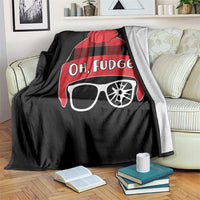 Funny Christmas Movie Throw Blanket Oh Fudge Buffalo Plaid Printed Graphic Beanie Cap - Wonder Print Shop