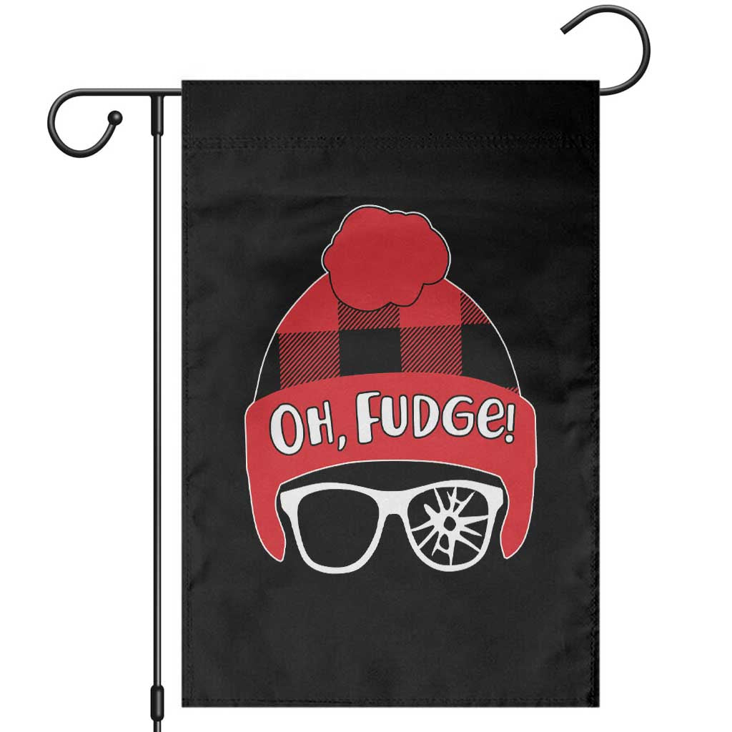 Funny Christmas Movie Garden Flag Oh Fudge Buffalo Plaid Printed Graphic Beanie Cap - Wonder Print Shop