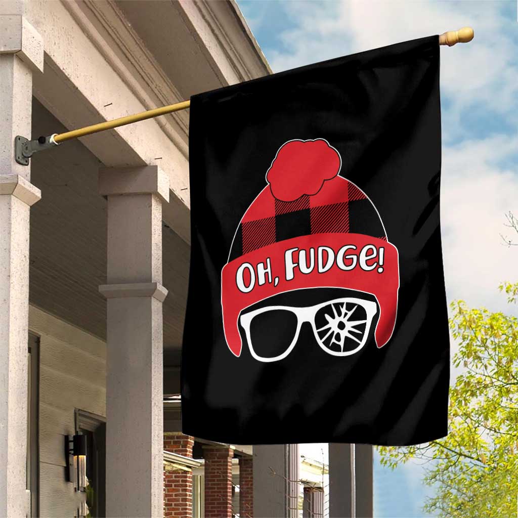 Funny Christmas Movie Garden Flag Oh Fudge Buffalo Plaid Printed Graphic Beanie Cap - Wonder Print Shop