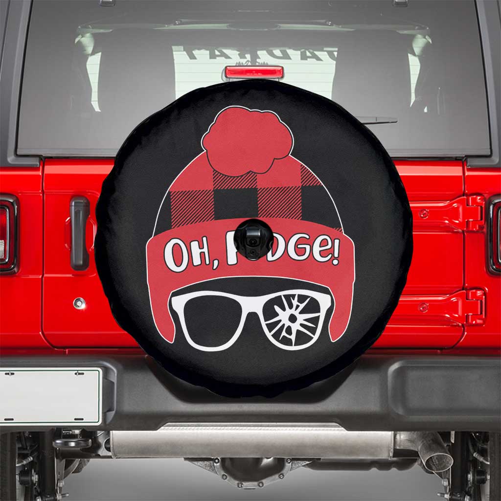 Funny Christmas Movie Spare Tire Cover Oh Fudge Buffalo Plaid Printed Graphic Beanie Cap - Wonder Print Shop