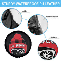 Funny Christmas Movie Spare Tire Cover Oh Fudge Buffalo Plaid Printed Graphic Beanie Cap - Wonder Print Shop