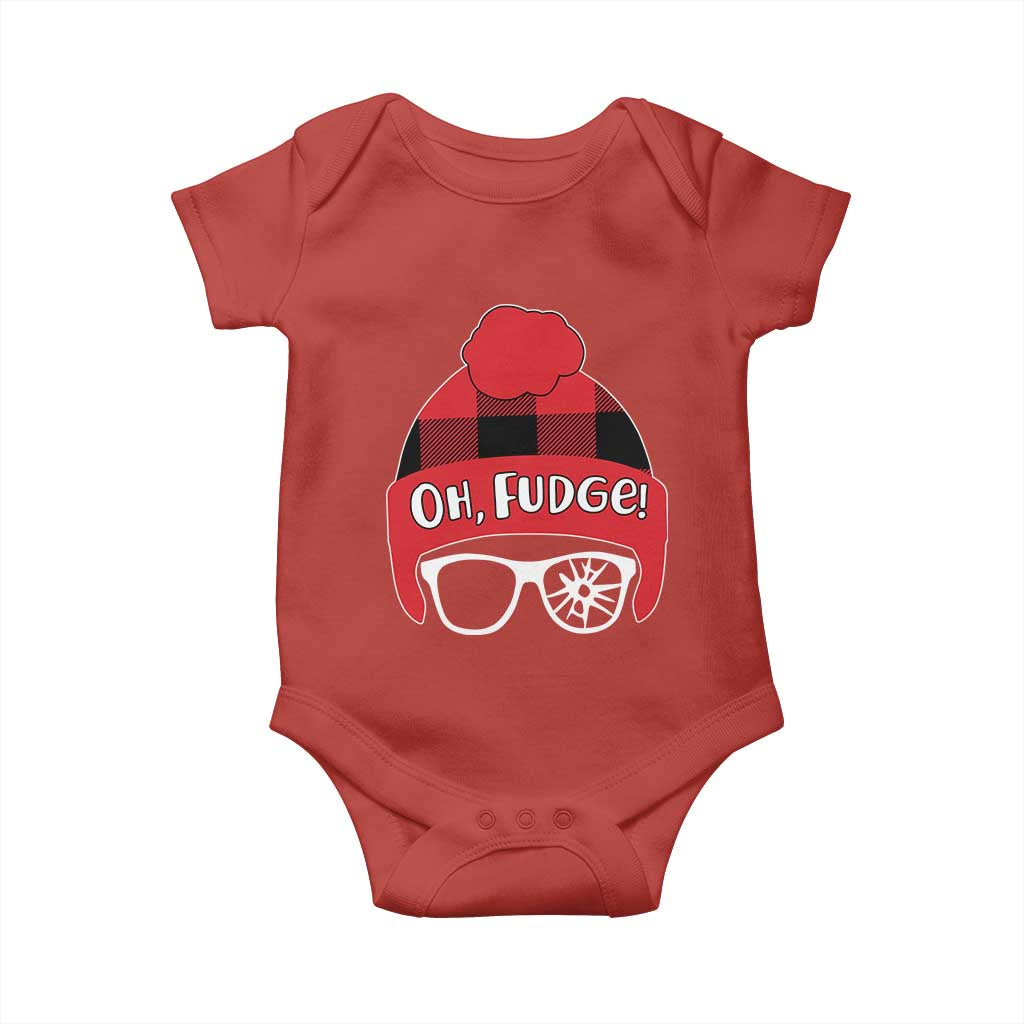 Funny Christmas Movie Baby Onesie Oh Fudge Buffalo Plaid Printed Graphic Beanie Cap - Wonder Print Shop
