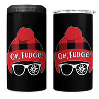 Funny Christmas Movie 4 in 1 Can Cooler Tumbler Oh Fudge Buffalo Plaid Printed Graphic Beanie Cap - Wonder Print Shop