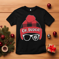 Funny Christmas Movie T Shirt Oh Fudge Buffalo Plaid Printed Graphic Beanie Cap - Wonder Print Shop
