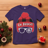 Funny Christmas Movie T Shirt Oh Fudge Buffalo Plaid Printed Graphic Beanie Cap - Wonder Print Shop