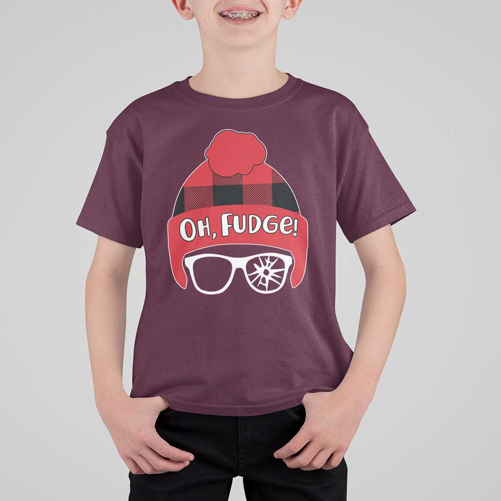 Funny Christmas Movie T Shirt For Kid Oh Fudge Buffalo Plaid Printed Graphic Beanie Cap - Wonder Print Shop