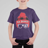 Funny Christmas Movie T Shirt For Kid Oh Fudge Buffalo Plaid Printed Graphic Beanie Cap - Wonder Print Shop