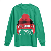 Funny Christmas Movie Long Sleeve Shirt Oh Fudge Buffalo Plaid Printed Graphic Beanie Cap - Wonder Print Shop