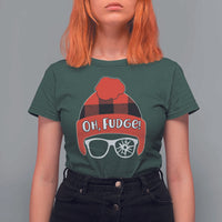 Funny Christmas Movie T Shirt For Women Oh Fudge Buffalo Plaid Printed Graphic Beanie Cap - Wonder Print Shop