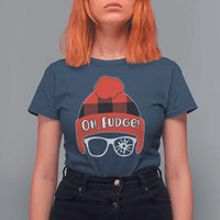 Funny Christmas Movie T Shirt For Women Oh Fudge Buffalo Plaid Printed Graphic Beanie Cap - Wonder Print Shop