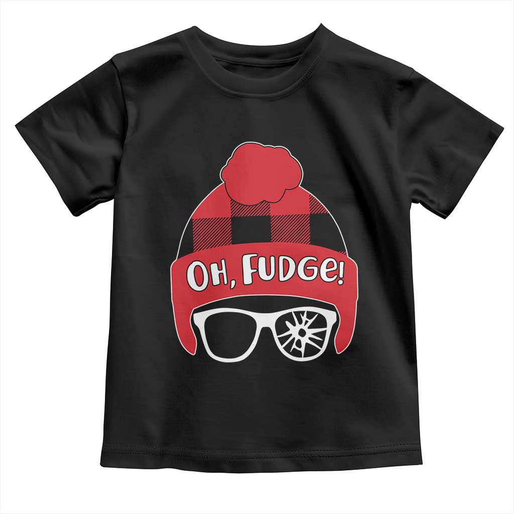 Funny Christmas Movie Toddler T Shirt Oh Fudge Buffalo Plaid Printed Graphic Beanie Cap - Wonder Print Shop