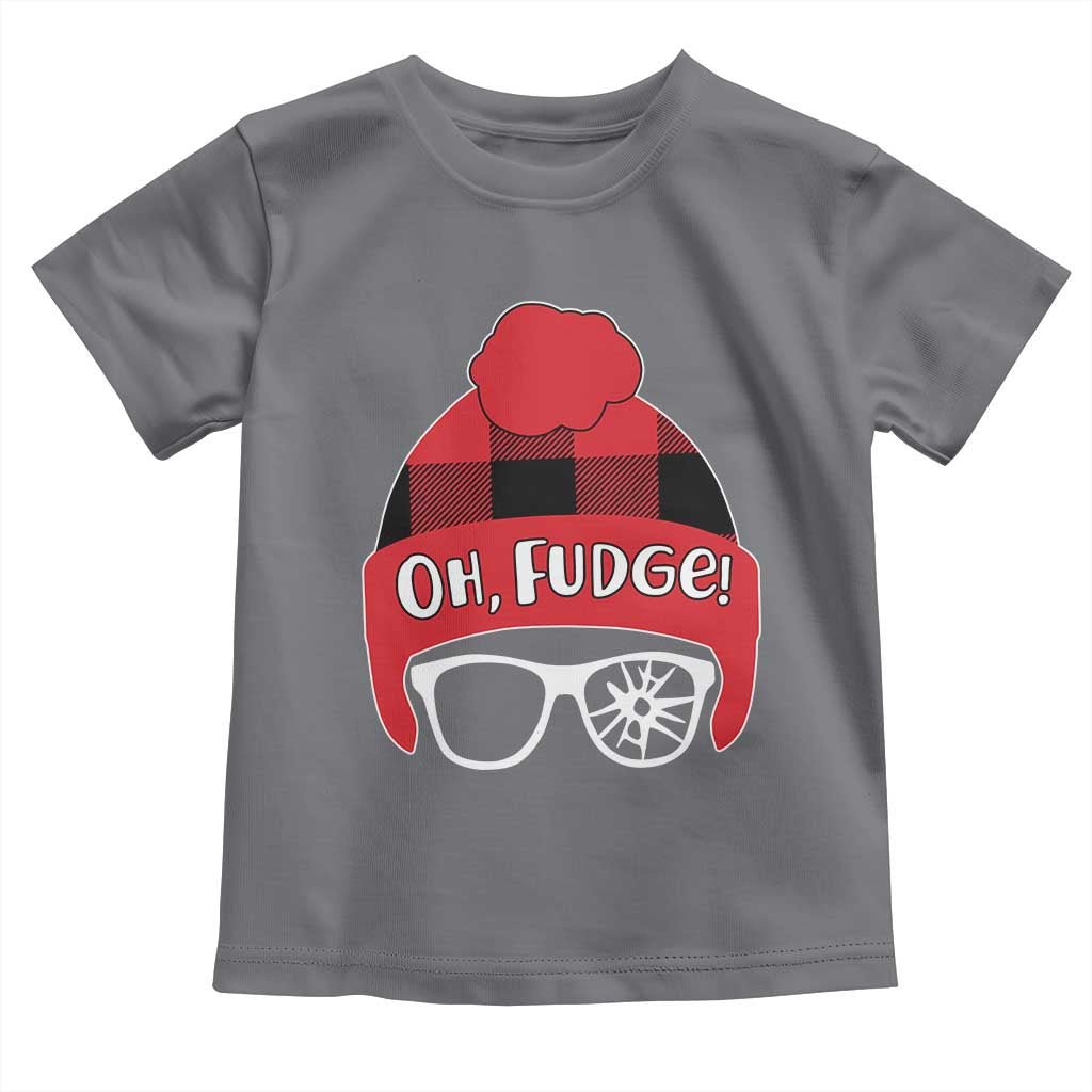 Funny Christmas Movie Toddler T Shirt Oh Fudge Buffalo Plaid Printed Graphic Beanie Cap - Wonder Print Shop