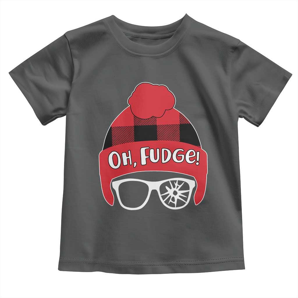 Funny Christmas Movie Toddler T Shirt Oh Fudge Buffalo Plaid Printed Graphic Beanie Cap - Wonder Print Shop