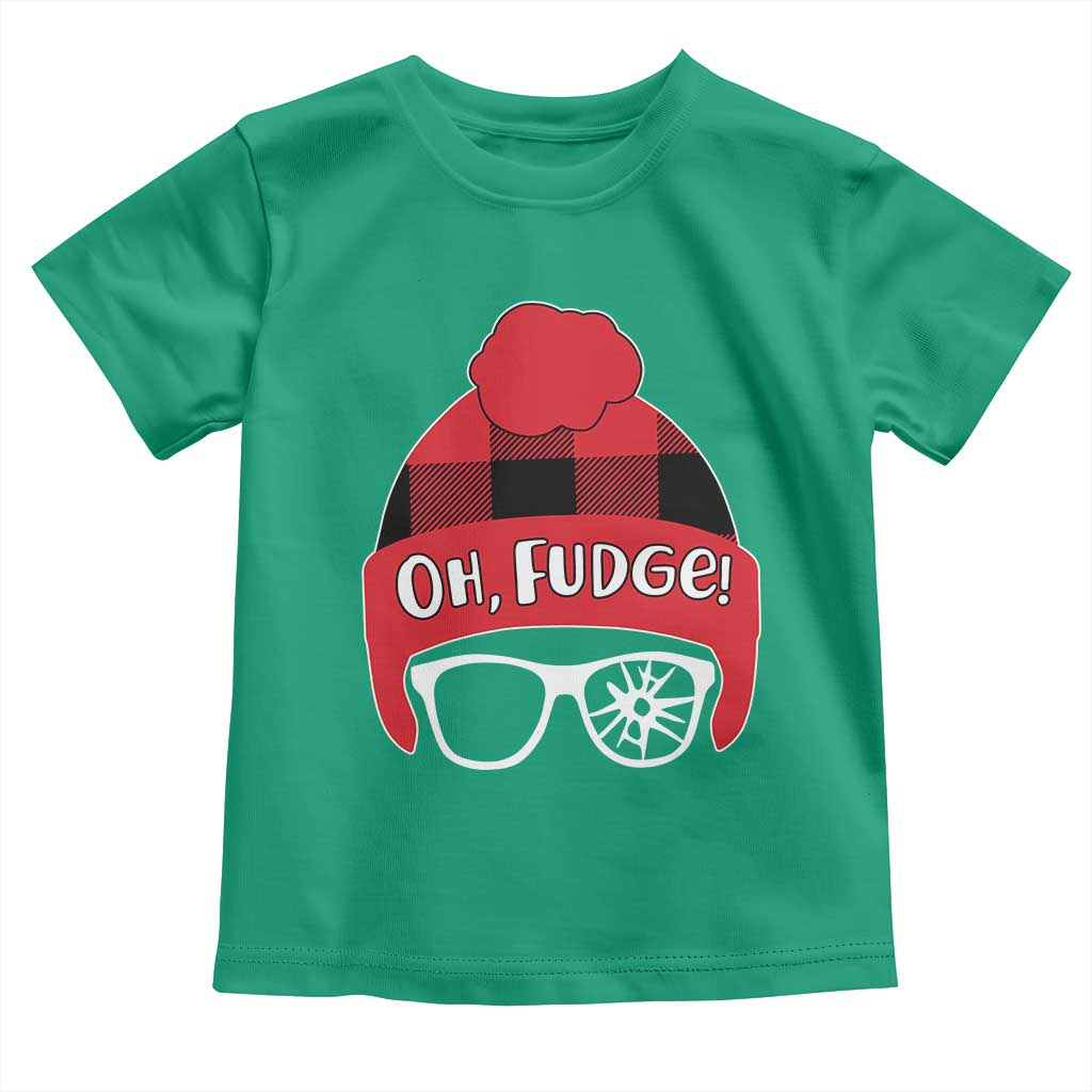 Funny Christmas Movie Toddler T Shirt Oh Fudge Buffalo Plaid Printed Graphic Beanie Cap - Wonder Print Shop