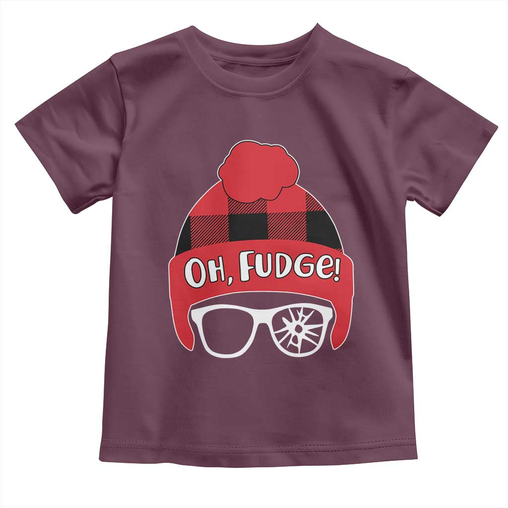 Funny Christmas Movie Toddler T Shirt Oh Fudge Buffalo Plaid Printed Graphic Beanie Cap - Wonder Print Shop