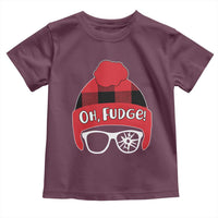 Funny Christmas Movie Toddler T Shirt Oh Fudge Buffalo Plaid Printed Graphic Beanie Cap - Wonder Print Shop