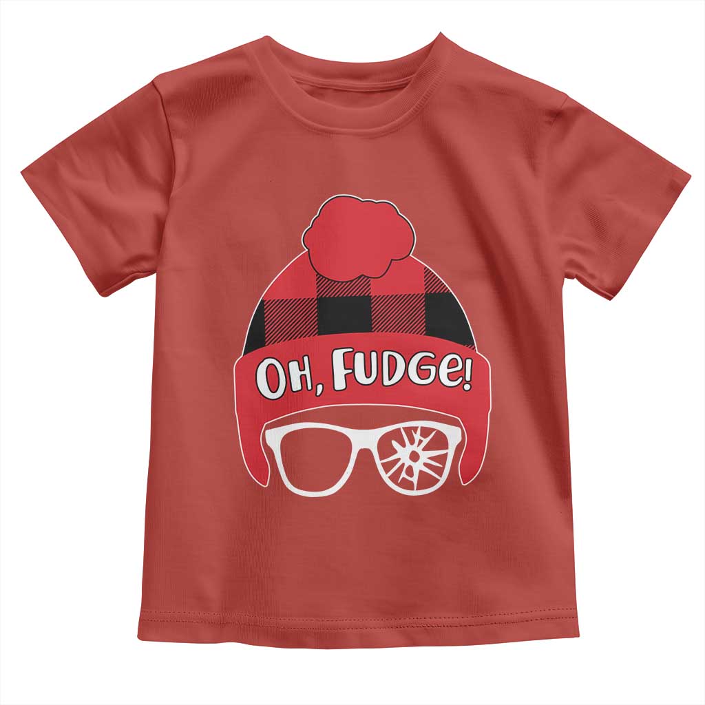 Funny Christmas Movie Toddler T Shirt Oh Fudge Buffalo Plaid Printed Graphic Beanie Cap - Wonder Print Shop