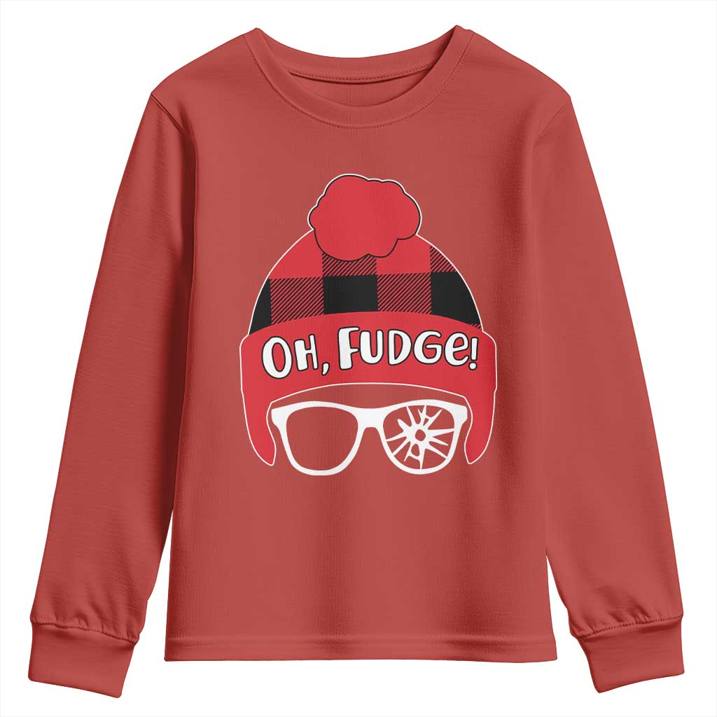 Funny Christmas Movie Youth Sweatshirt Oh Fudge Buffalo Plaid Printed Graphic Beanie Cap - Wonder Print Shop