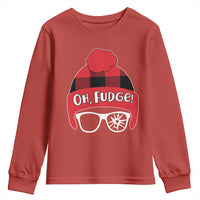 Funny Christmas Movie Youth Sweatshirt Oh Fudge Buffalo Plaid Printed Graphic Beanie Cap - Wonder Print Shop
