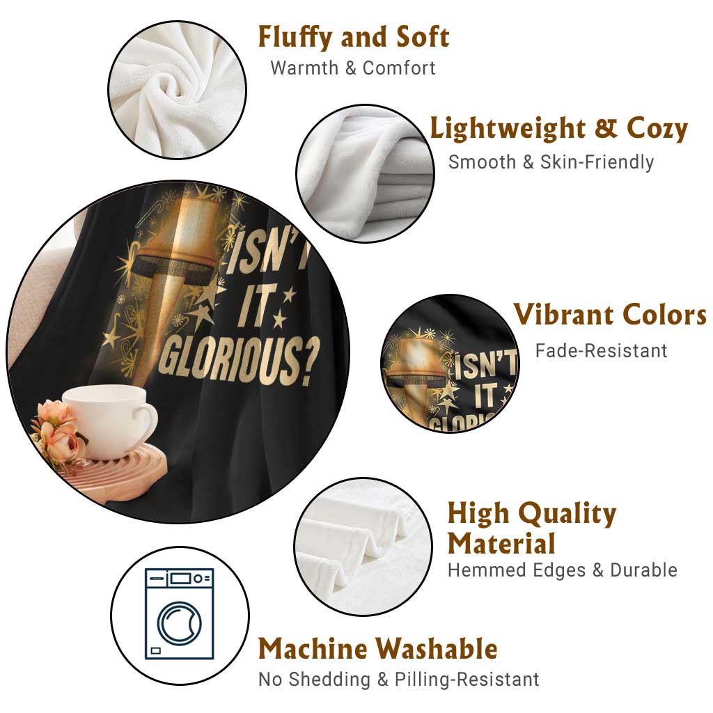 Funny Christmas Movie Leg Lamp Throw Blanket Isnt It Glorious - Wonder Print Shop