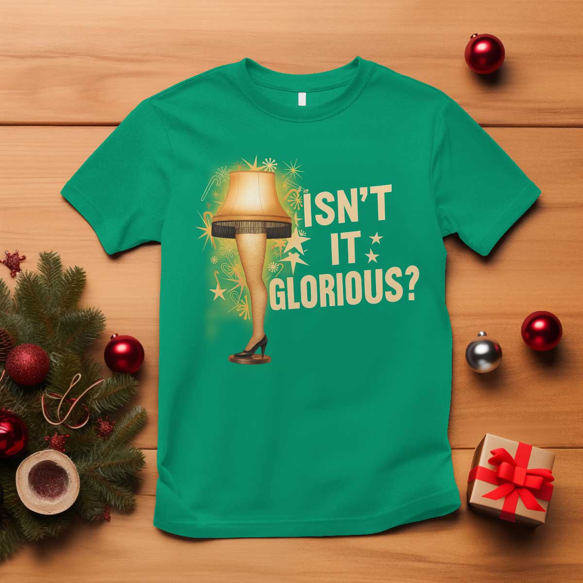 Funny Christmas Movie Leg Lamp T Shirt Isnt It Glorious - Wonder Print Shop