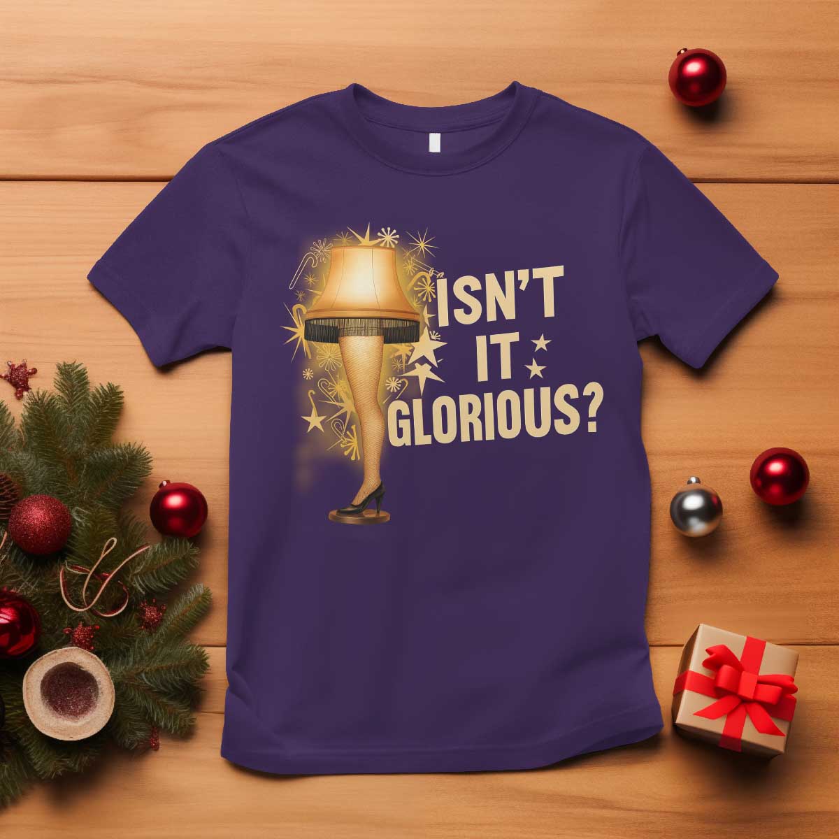 Funny Christmas Movie Leg Lamp T Shirt Isnt It Glorious - Wonder Print Shop