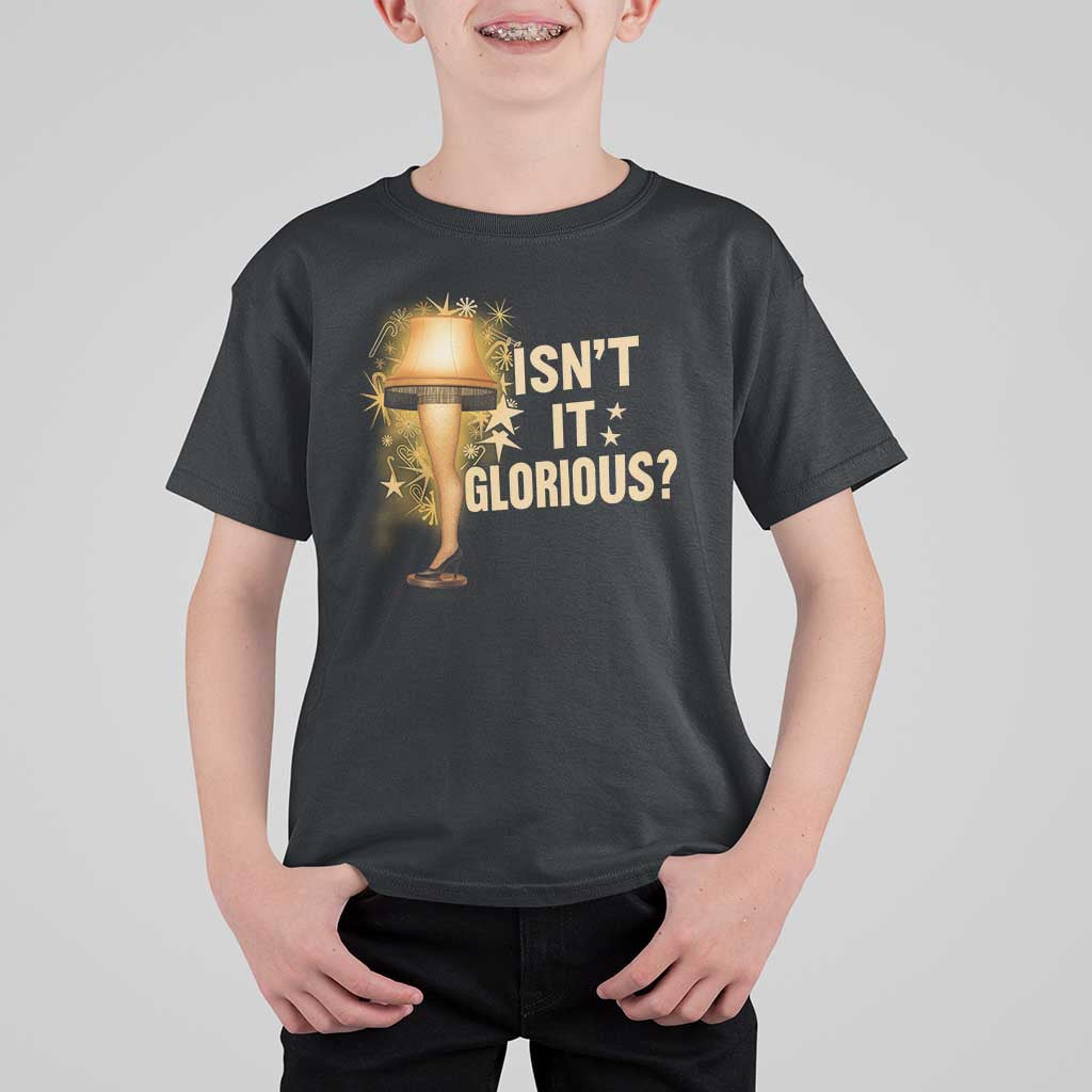 Funny Christmas Movie Leg Lamp T Shirt For Kid Isnt It Glorious - Wonder Print Shop