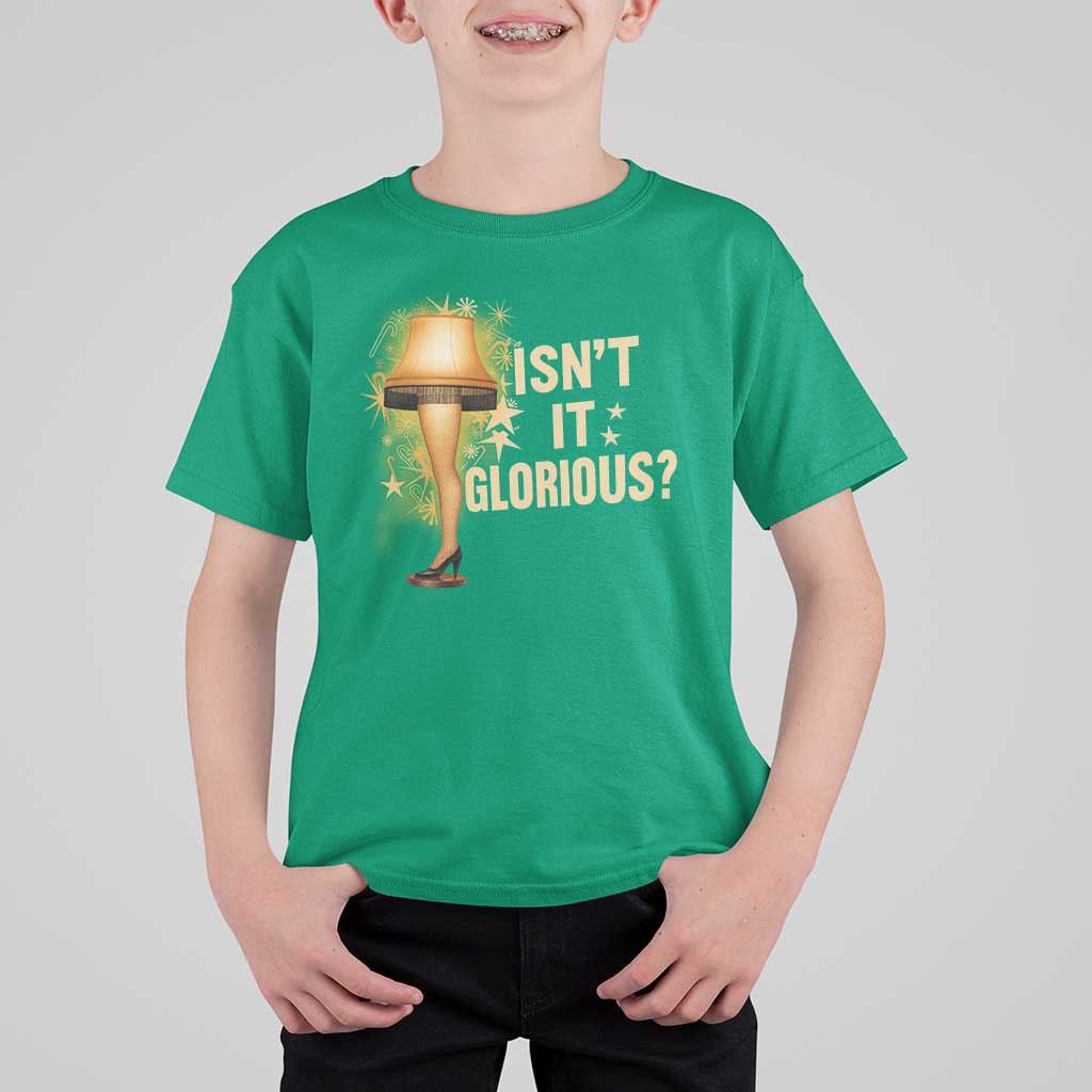 Funny Christmas Movie Leg Lamp T Shirt For Kid Isnt It Glorious - Wonder Print Shop