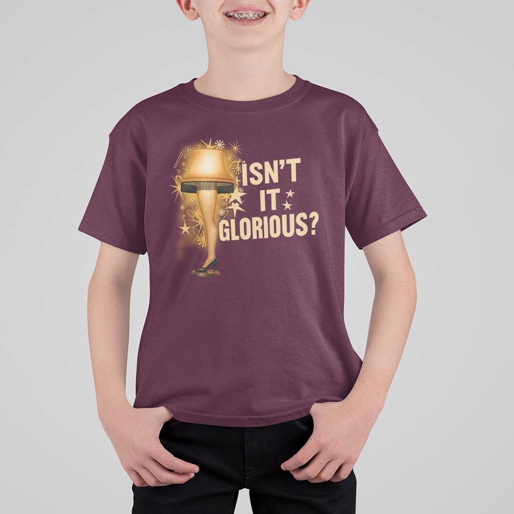 Funny Christmas Movie Leg Lamp T Shirt For Kid Isnt It Glorious - Wonder Print Shop