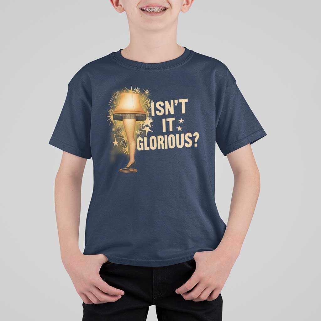 Funny Christmas Movie Leg Lamp T Shirt For Kid Isnt It Glorious - Wonder Print Shop