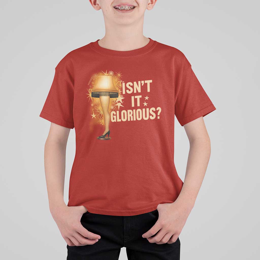 Funny Christmas Movie Leg Lamp T Shirt For Kid Isnt It Glorious - Wonder Print Shop