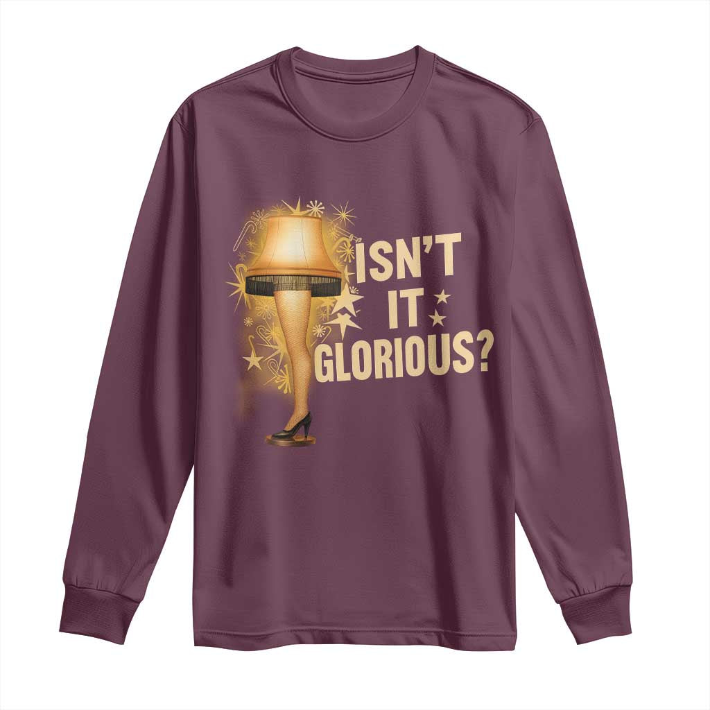 Funny Christmas Movie Leg Lamp Long Sleeve Shirt Isnt It Glorious - Wonder Print Shop