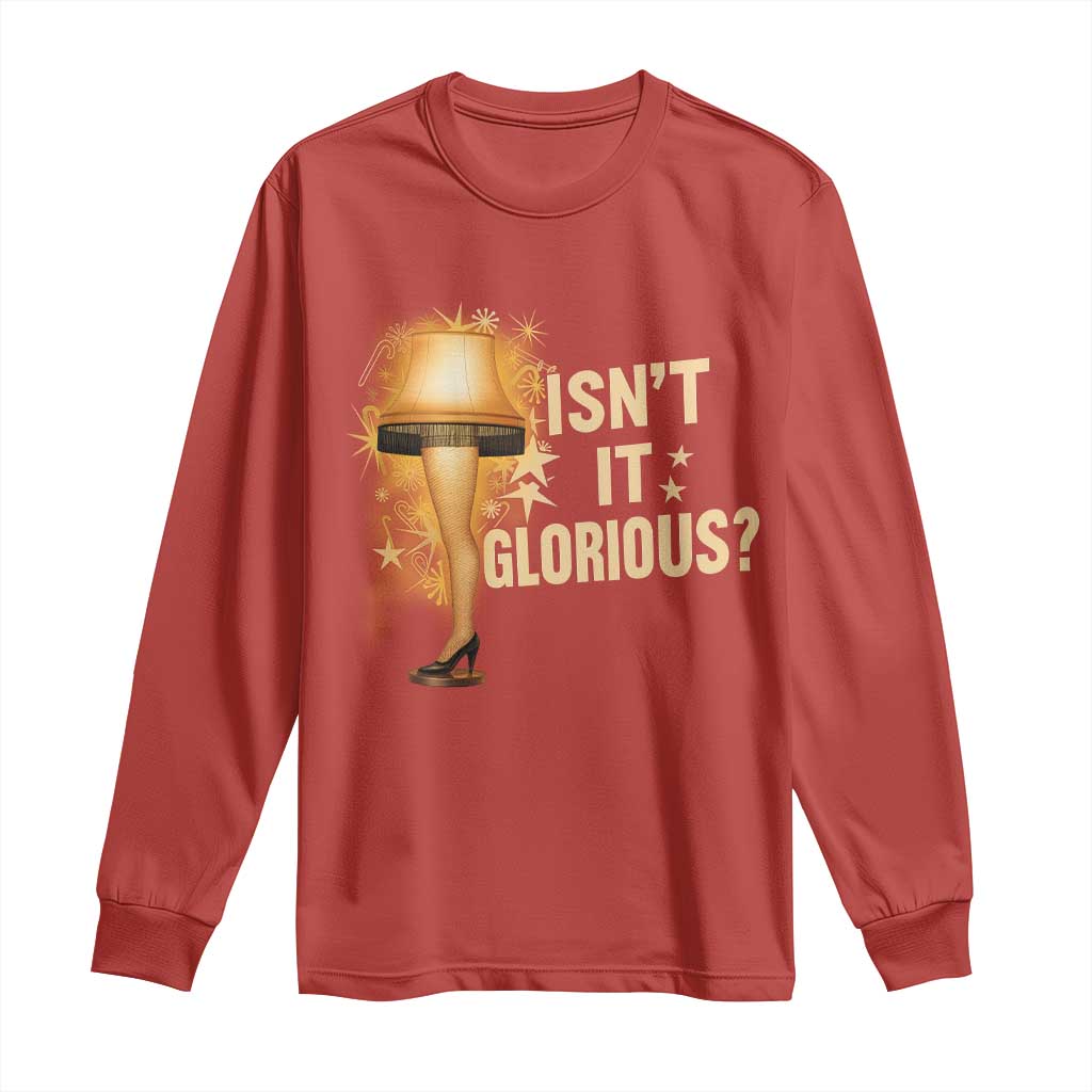 Funny Christmas Movie Leg Lamp Long Sleeve Shirt Isnt It Glorious - Wonder Print Shop