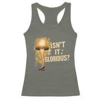 Funny Christmas Movie Leg Lamp Racerback Tank Top Isnt It Glorious - Wonder Print Shop