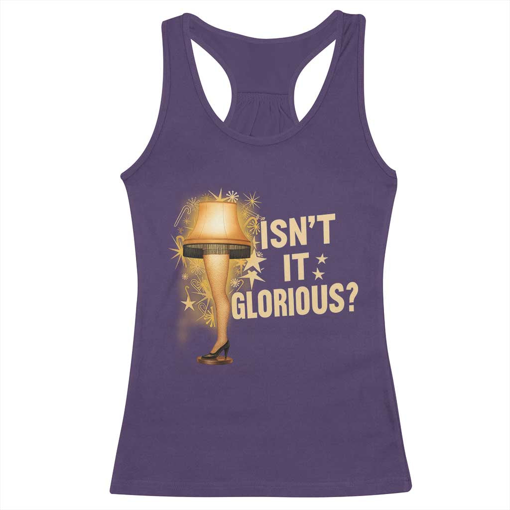Funny Christmas Movie Leg Lamp Racerback Tank Top Isnt It Glorious - Wonder Print Shop