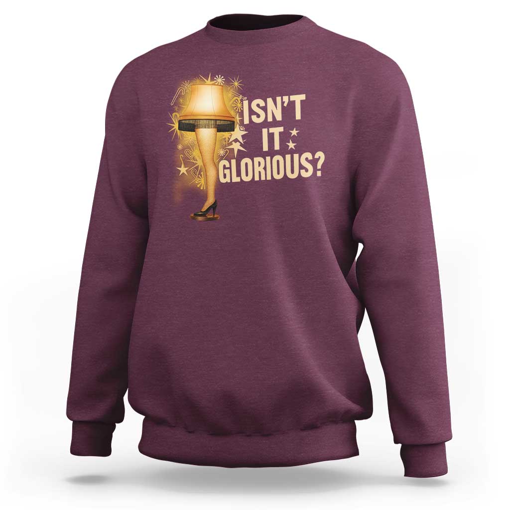 Funny Christmas Movie Leg Lamp Sweatshirt Isnt It Glorious - Wonder Print Shop