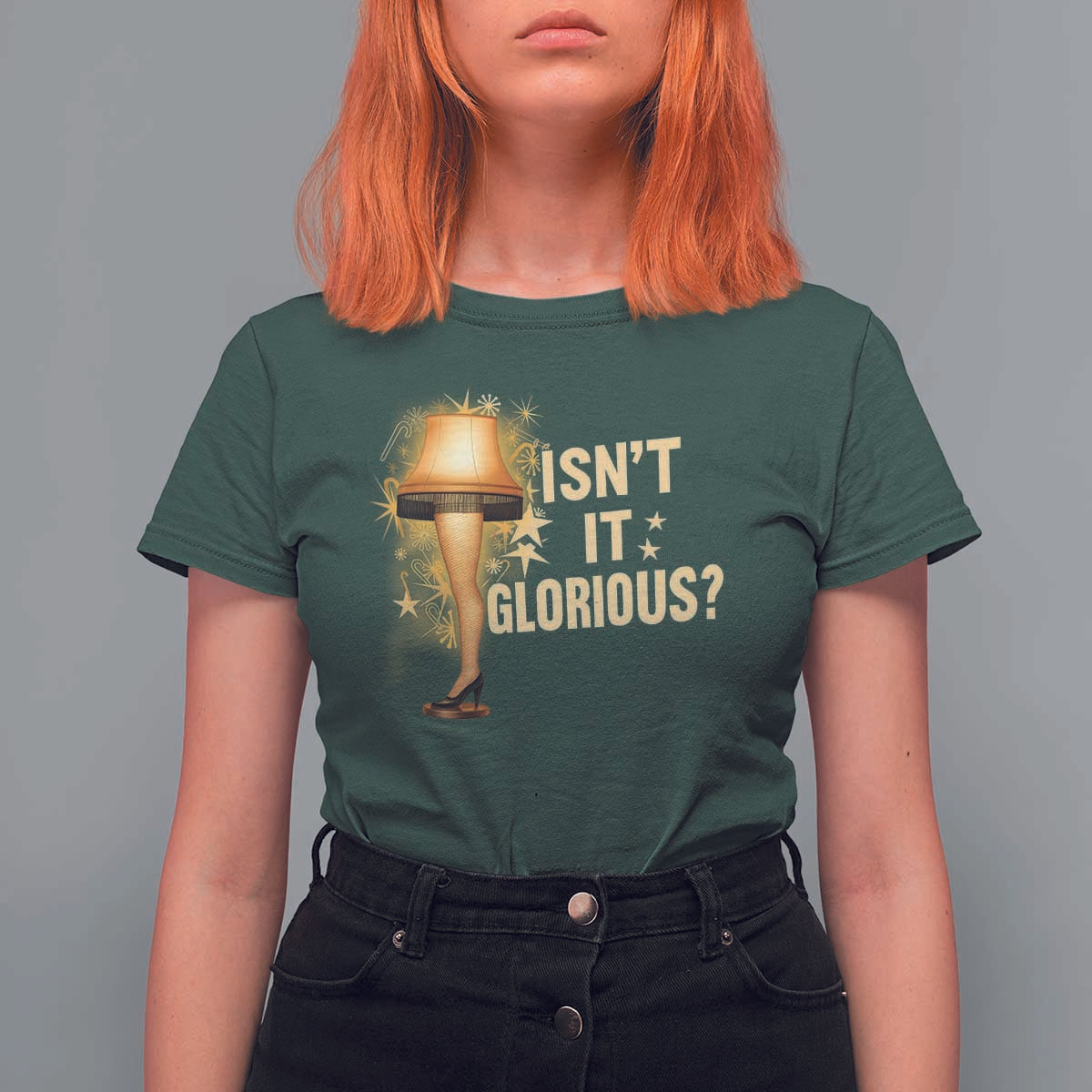 Funny Christmas Movie Leg Lamp T Shirt For Women Isnt It Glorious - Wonder Print Shop