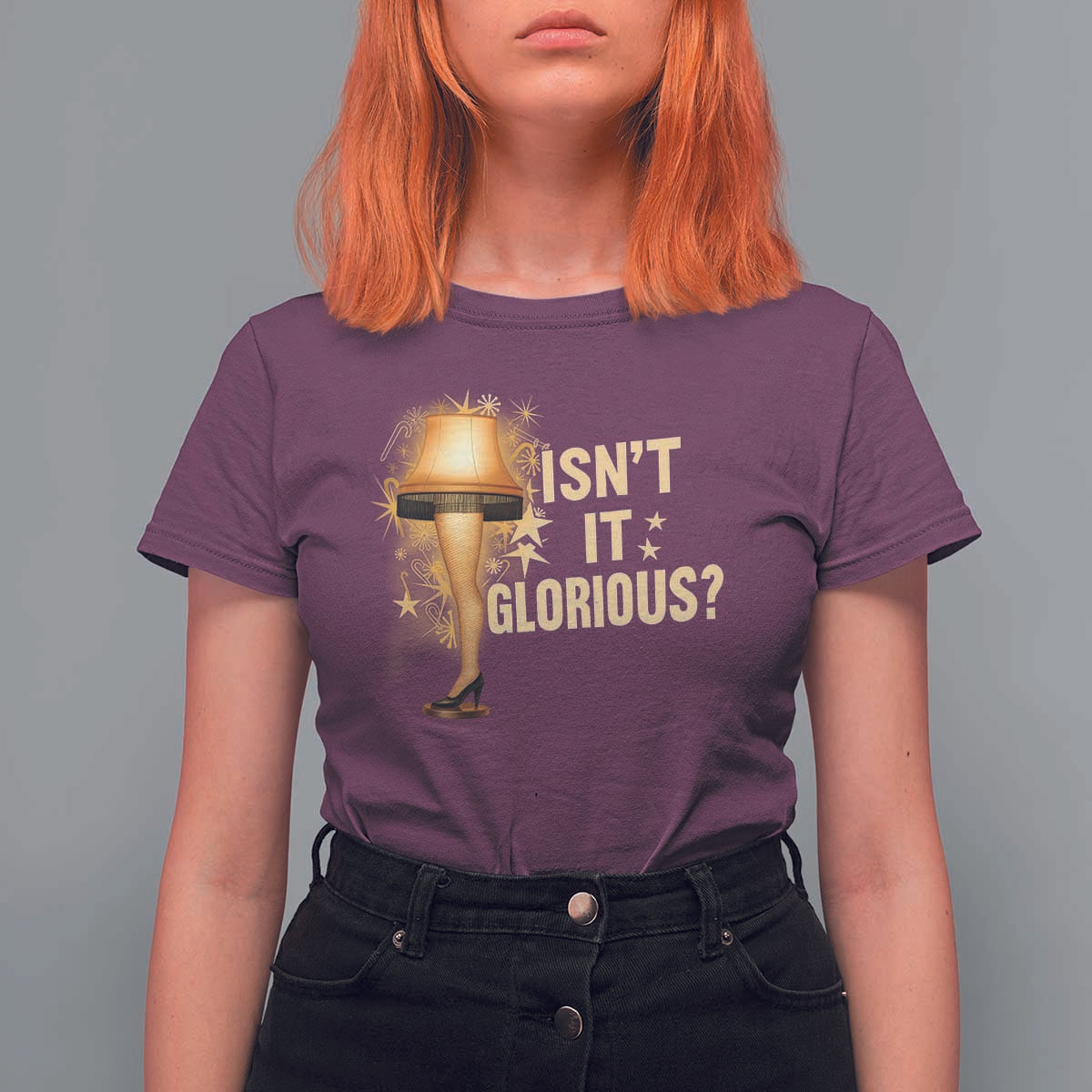 Funny Christmas Movie Leg Lamp T Shirt For Women Isnt It Glorious - Wonder Print Shop