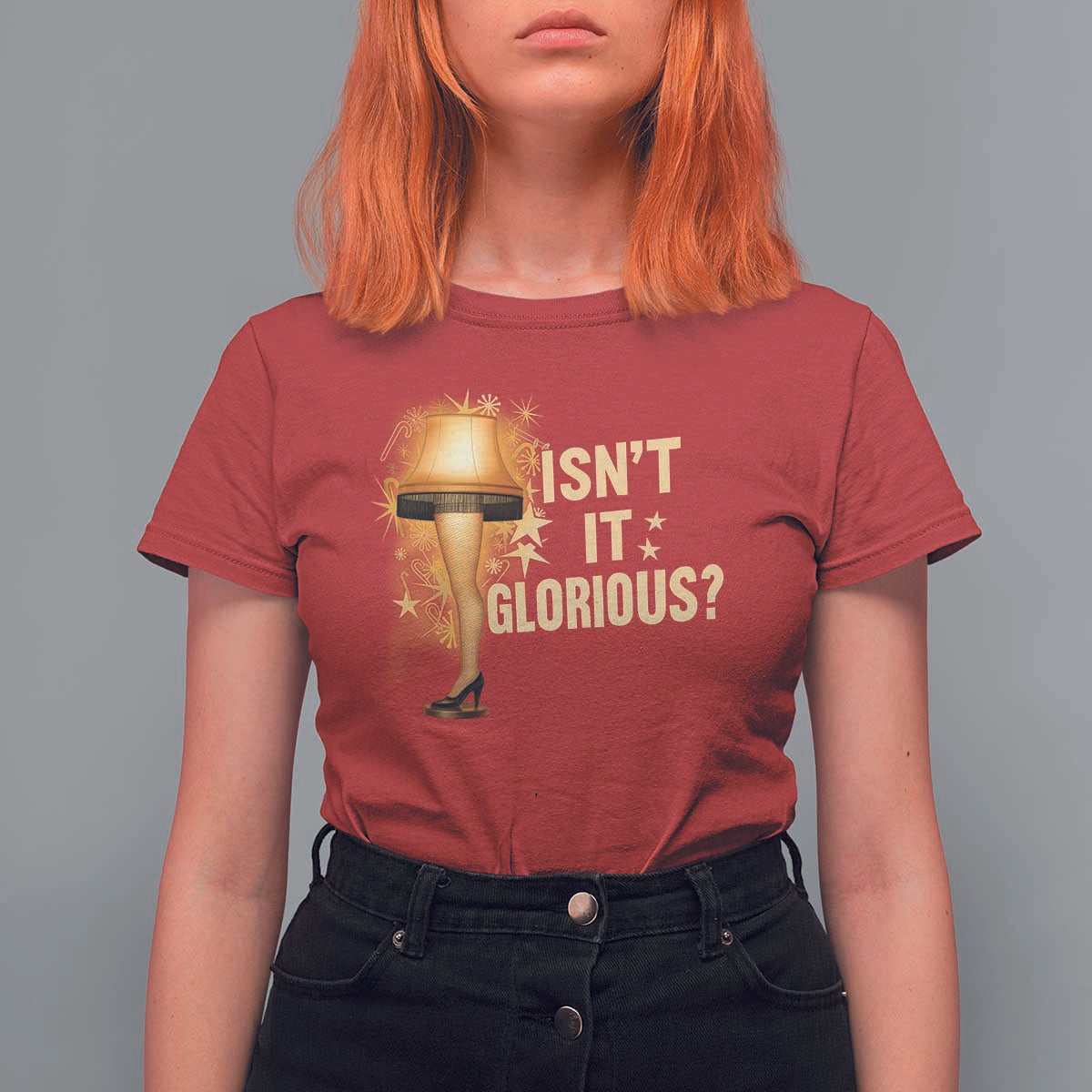 Funny Christmas Movie Leg Lamp T Shirt For Women Isnt It Glorious - Wonder Print Shop