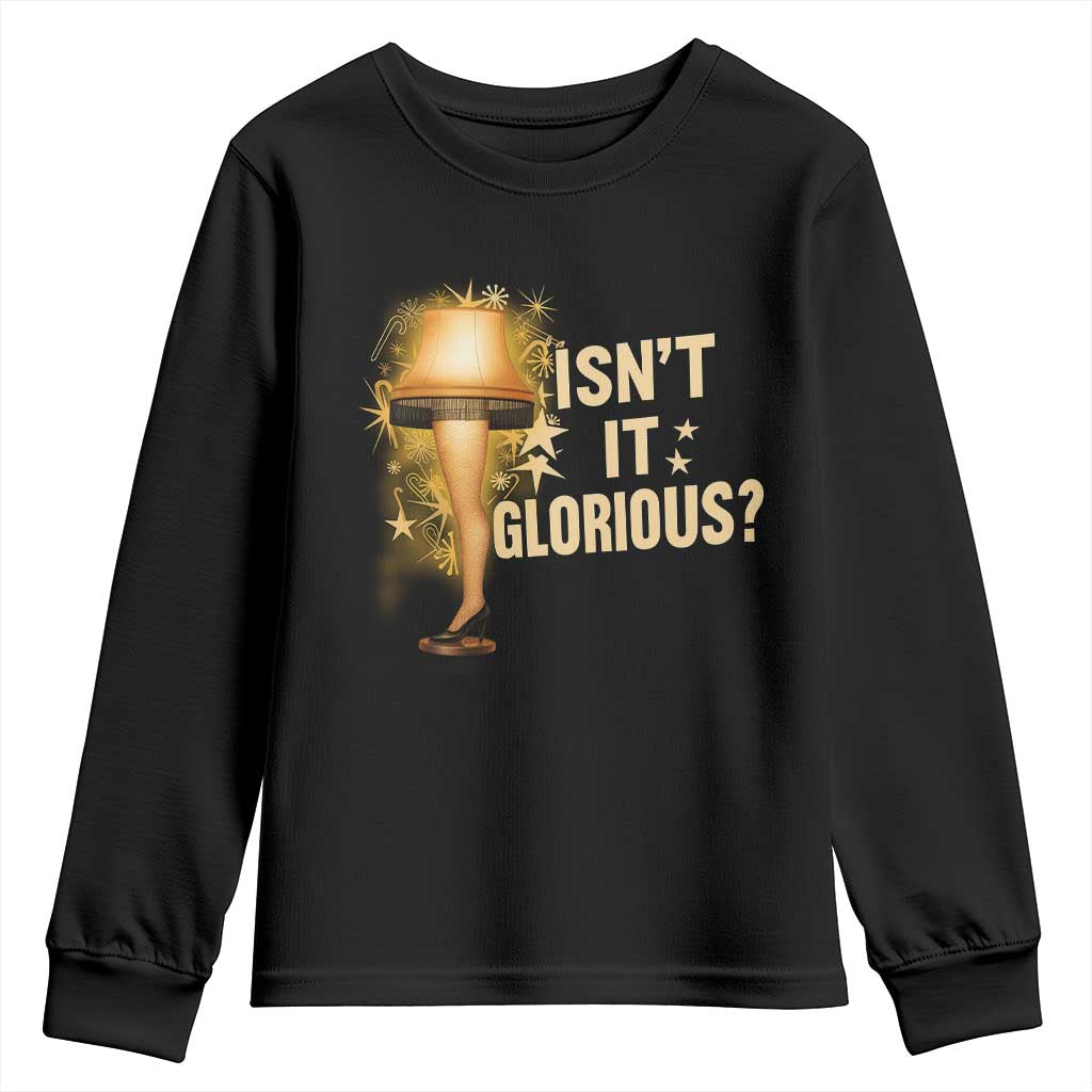 Funny Christmas Movie Leg Lamp Youth Sweatshirt Isnt It Glorious - Wonder Print Shop