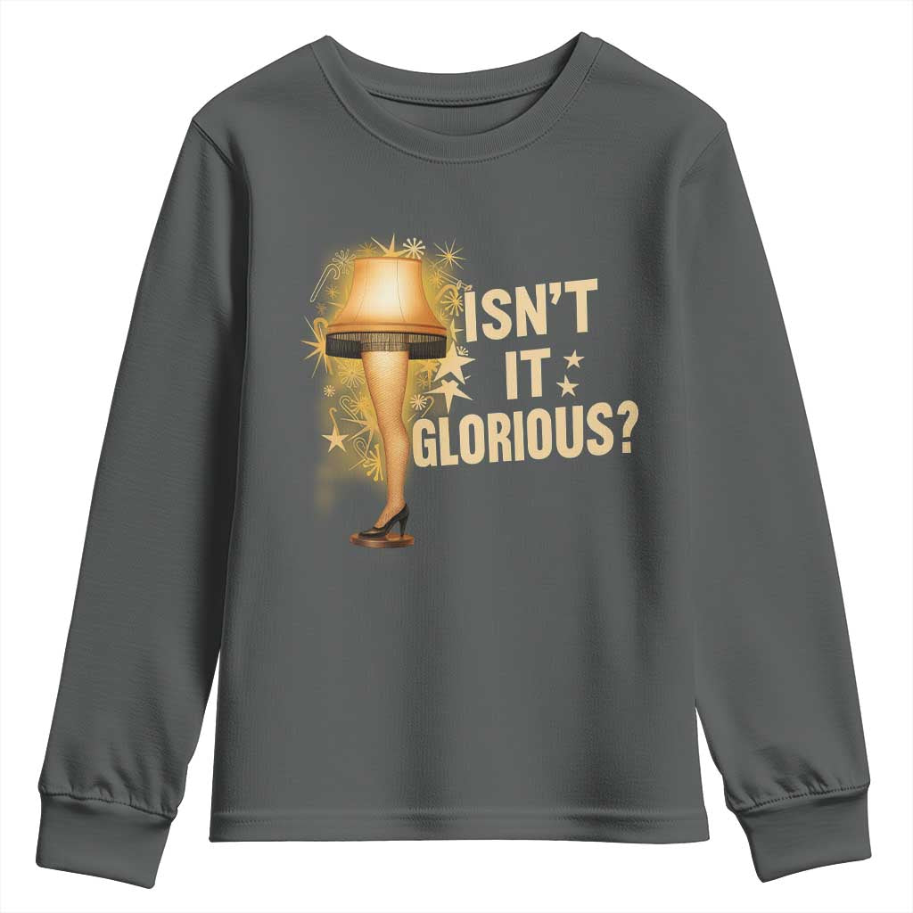 Funny Christmas Movie Leg Lamp Youth Sweatshirt Isnt It Glorious - Wonder Print Shop