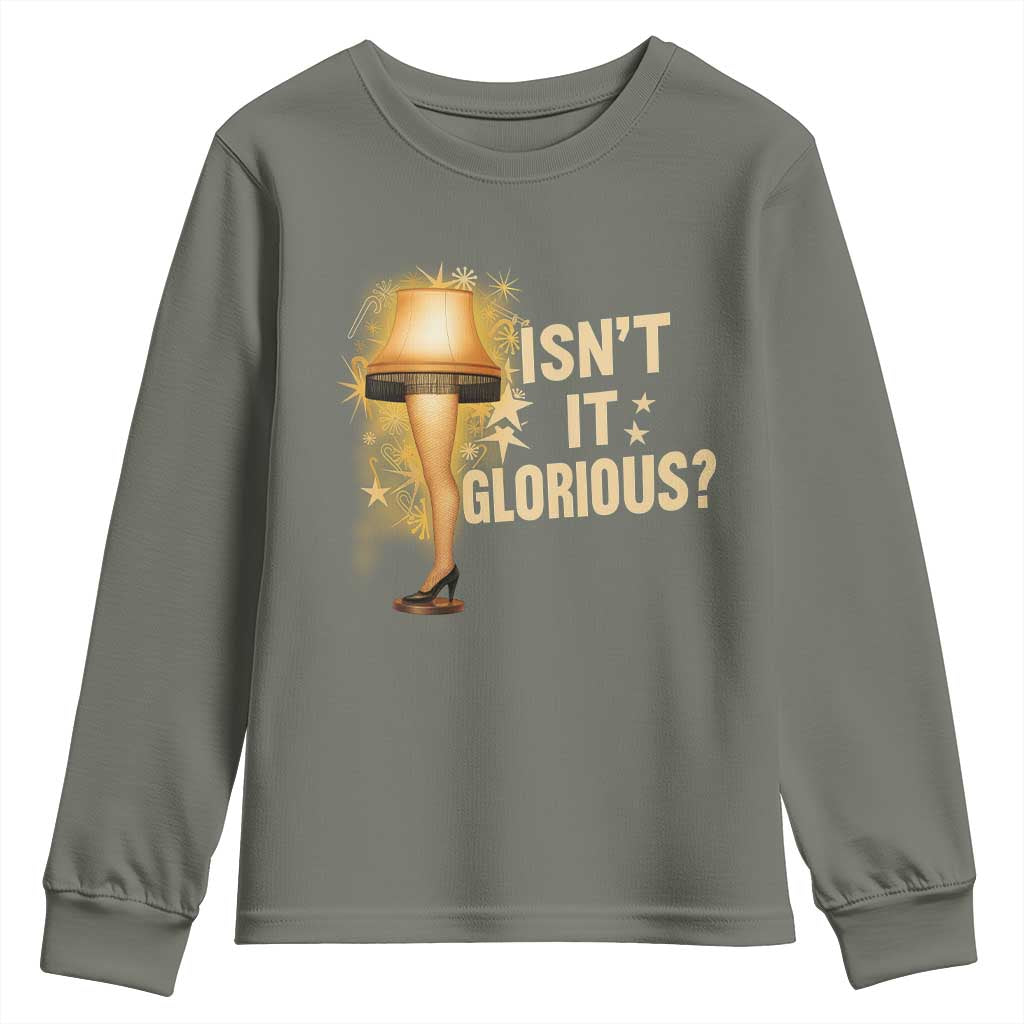 Funny Christmas Movie Leg Lamp Youth Sweatshirt Isnt It Glorious - Wonder Print Shop
