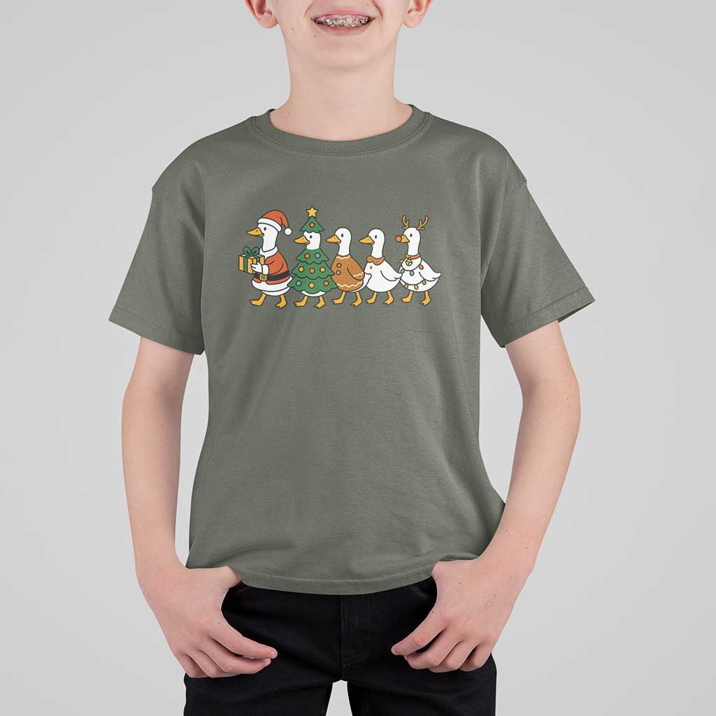 Funny Christmas Silly Goose Poultry Animal Lovers T Shirt For Kid - Wonder Print Shop