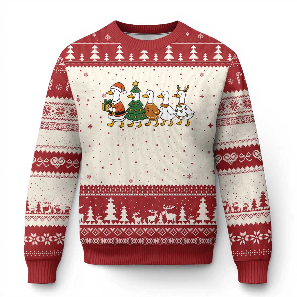 Funny Christmas Silly Goose Poultry Animal Lovers Ugly Christmas Sweater - Wonder Print Shop