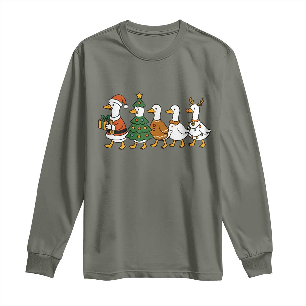 Funny Christmas Silly Goose Poultry Animal Lovers Long Sleeve Shirt - Wonder Print Shop