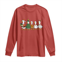 Funny Christmas Silly Goose Poultry Animal Lovers Long Sleeve Shirt - Wonder Print Shop