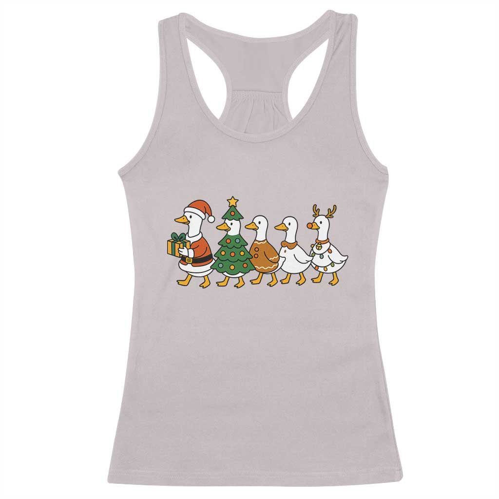 Funny Christmas Silly Goose Poultry Animal Lovers Racerback Tank Top - Wonder Print Shop