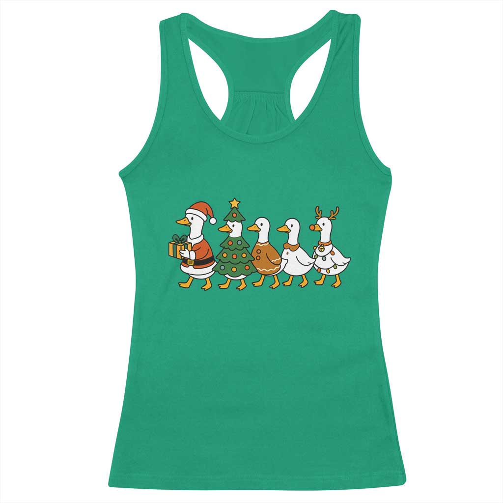 Funny Christmas Silly Goose Poultry Animal Lovers Racerback Tank Top - Wonder Print Shop