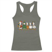 Funny Christmas Silly Goose Poultry Animal Lovers Racerback Tank Top - Wonder Print Shop